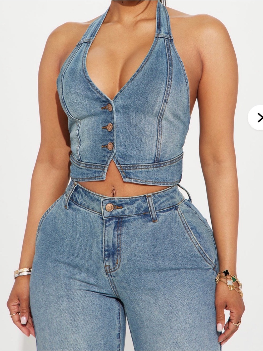 Fashion nova jean crop top